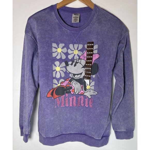 Disney Minnie Mouse Purple Sweatshirt XL 14/16 Girls, NEW - Picture 2 of 7